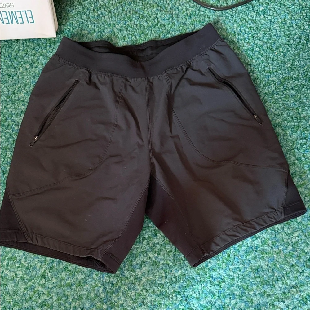 lululemon athletica Black Men's Athletic Zip-Pocket Shorts